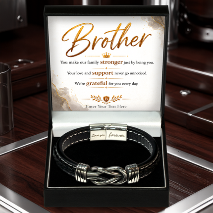 Brother Infinity Knot Bracelet With Personalised Keepsake Box