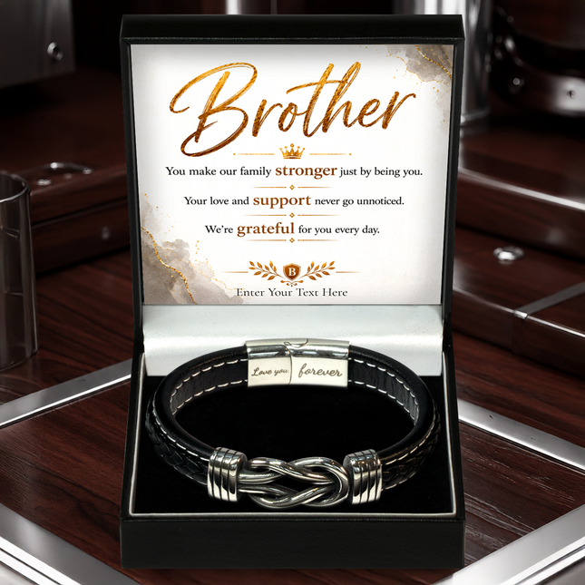 Brother Infinity Knot Bracelet With Personalised Keepsake Box