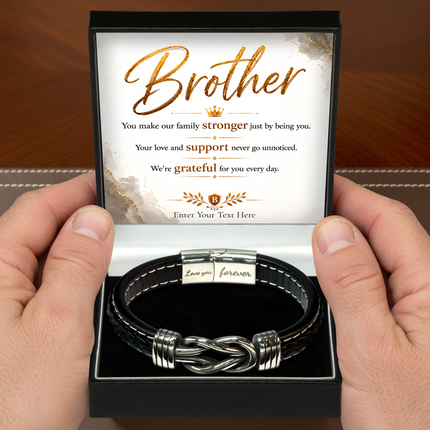 Brother Infinity Knot Bracelet With Personalised Keepsake Box