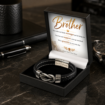 Brother Infinity Knot Bracelet With Personalised Keepsake Box