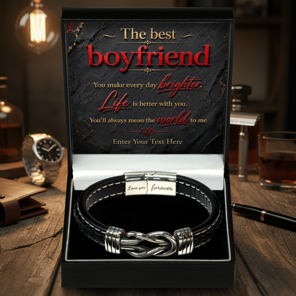 The Best Boyfriend Infinity Knot Bracelet With Personalised Keepsake Box