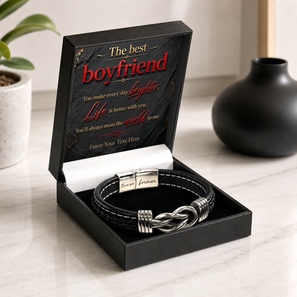 The Best Boyfriend Infinity Knot Bracelet With Personalised Keepsake Box