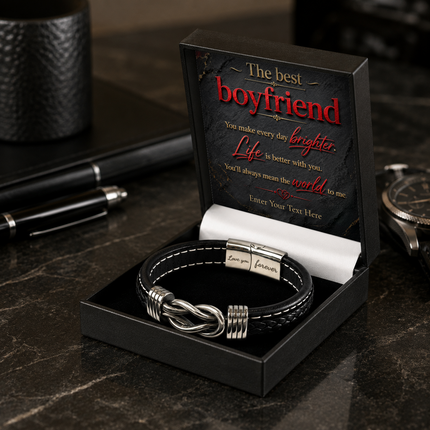 The Best Boyfriend Infinity Knot Bracelet With Personalised Keepsake Box