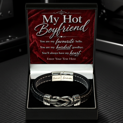 My Hot Boyfriend Infinity Knot Bracelet With Personalised Keepsake Box