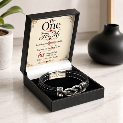 The One For Me Infinity Knot Bracelet With Personalised Keepsake Box