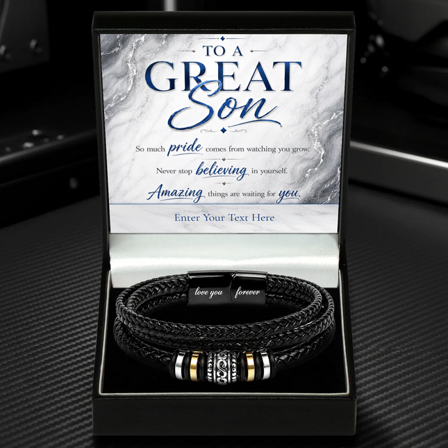 To A Great Son Eternal Bond Bracelet With Personalised Keepsake Box