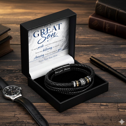 To A Great Son Eternal Bond Bracelet With Personalised Keepsake Box