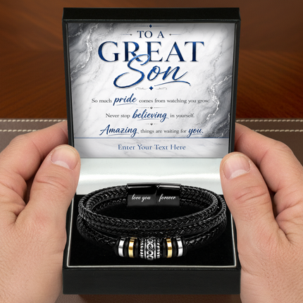 To A Great Son Eternal Bond Bracelet With Personalised Keepsake Box