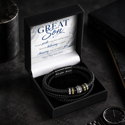 To A Great Son Eternal Bond Bracelet With Personalised Keepsake Box