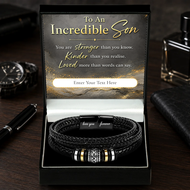 To An Incredible Son Eternal Bond Bracelet With Personalised Keepsake Box
