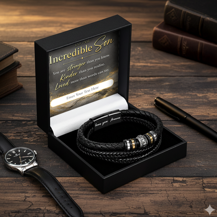To An Incredible Son Eternal Bond Bracelet With Personalised Keepsake Box