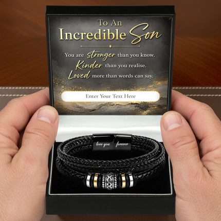 To An Incredible Son Eternal Bond Bracelet With Personalised Keepsake Box
