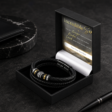 To An Incredible Son Eternal Bond Bracelet With Personalised Keepsake Box