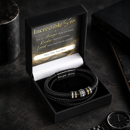 To An Incredible Son Eternal Bond Bracelet With Personalised Keepsake Box