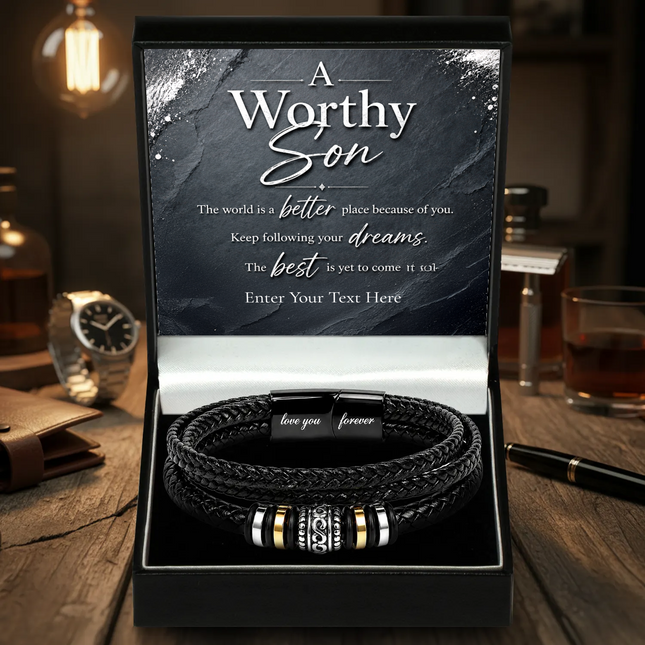 A Worthy Son Eternal Bond Bracelet With Personalised Keepsake Box
