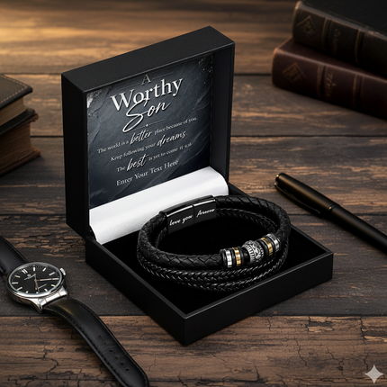 A Worthy Son Eternal Bond Bracelet With Personalised Keepsake Box