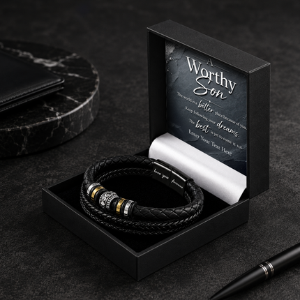 A Worthy Son Eternal Bond Bracelet With Personalised Keepsake Box