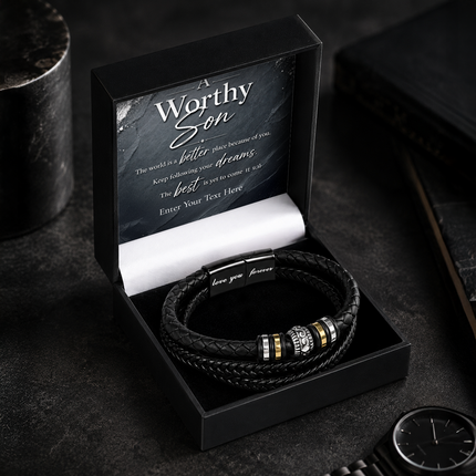 A Worthy Son Eternal Bond Bracelet With Personalised Keepsake Box