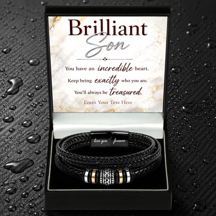 Brilliant Son Eternal Bond Bracelet With Personalised Keepsake Box