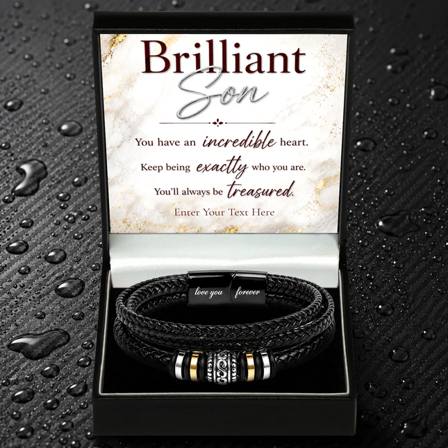 Brilliant Son Eternal Bond Bracelet With Personalised Keepsake Box