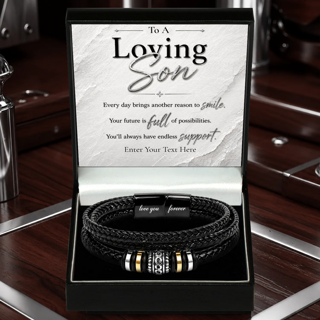 Loving Son Eternal Bond Bracelet With Personalised Keepsake Box