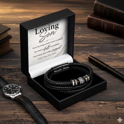 Loving Son Eternal Bond Bracelet With Personalised Keepsake Box