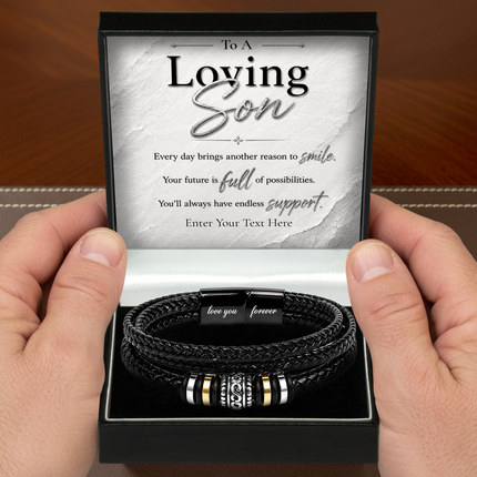 Loving Son Eternal Bond Bracelet With Personalised Keepsake Box