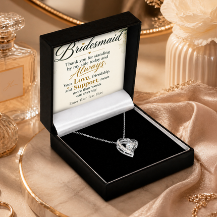 Bridesmaid Personalised Eternal Heart Necklace In Keepsake Box