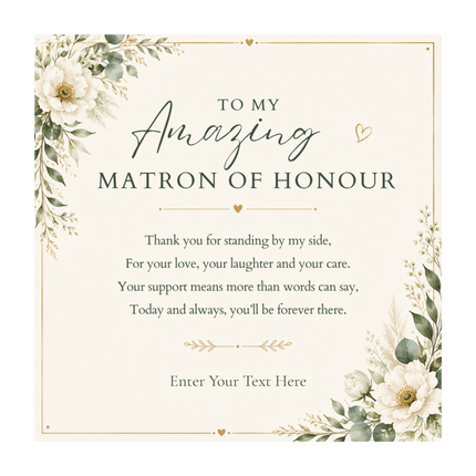 To My Amazing Matron Of Honour Personalised Eternal Heart Necklace In Keepsake Box