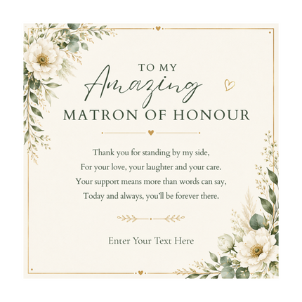 To My Amazing Matron Of Honour Personalised Enduring Love Knot Necklace In Keepsake Box