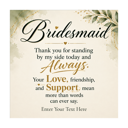 Bridesmaid Personalised Interlocking Hearts Necklace In Keepsake Box