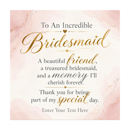 To An Incredible Bridesmaid Personalised Interlocking Hearts Necklace In Keepsake Box