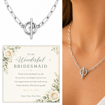 To My Wonderful Bridesmaid Personalised Unity Chain Necklace In Keepsake Box