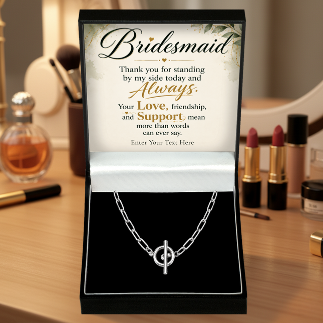 Bridesmaid Personalised Unity Chain Necklace In Keepsake Box
