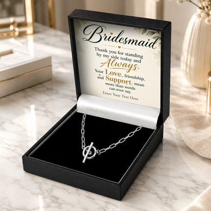 Bridesmaid Personalised Unity Chain Necklace In Keepsake Box