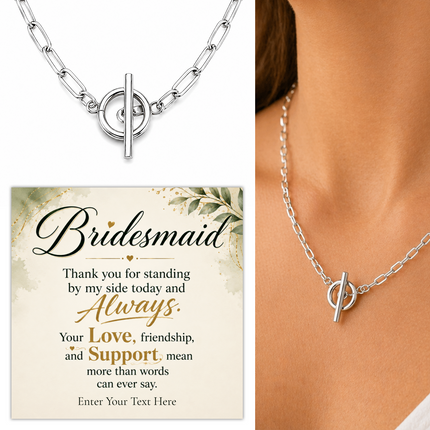 Bridesmaid Personalised Unity Chain Necklace In Keepsake Box