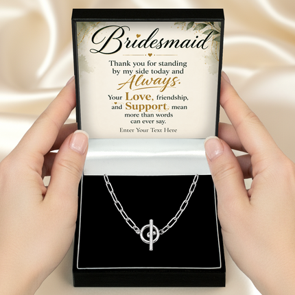 Bridesmaid Personalised Unity Chain Necklace In Keepsake Box