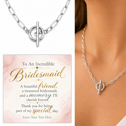 To An Incredible Bridesmaid Personalised Unity Chain Necklace In Keepsake Box