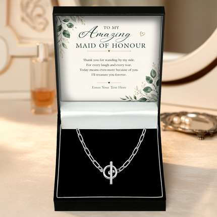 To My Amazing Maid Of Honour Personalised Unity Chain Necklace In Keepsake Box
