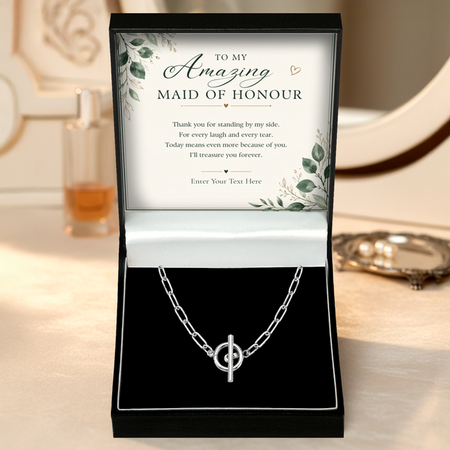 To My Amazing Maid Of Honour Personalised Unity Chain Necklace In Keepsake Box