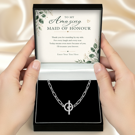 To My Amazing Maid Of Honour Personalised Unity Chain Necklace In Keepsake Box