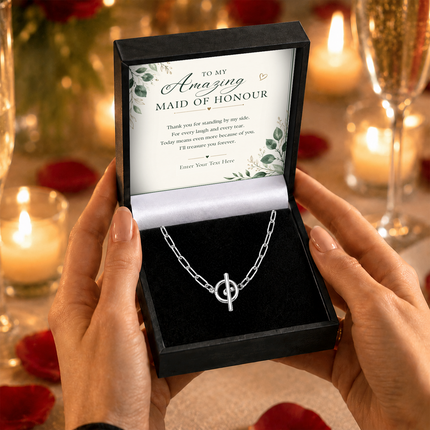 To My Amazing Maid Of Honour Personalised Unity Chain Necklace In Keepsake Box