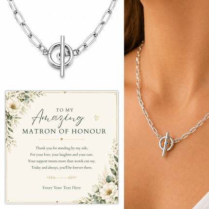 To My Amazing Matron Of Honour Personalised Unity Chain Necklace In Keepsake Box