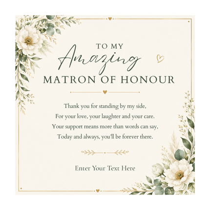 To My Amazing Matron Of Honour Personalised Trinity Ring Necklace In Keepsake Box
