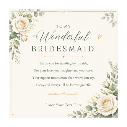 To My Wonderful Bridesmaid Personalised Celeste Crystal Bracelet In Keepsake Box