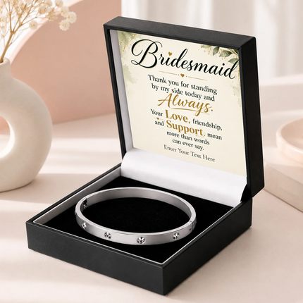 Bridesmaid Personalised Celeste Crystal Bracelet In Keepsake Box
