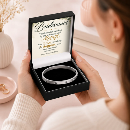 Bridesmaid Personalised Celeste Crystal Bracelet In Keepsake Box