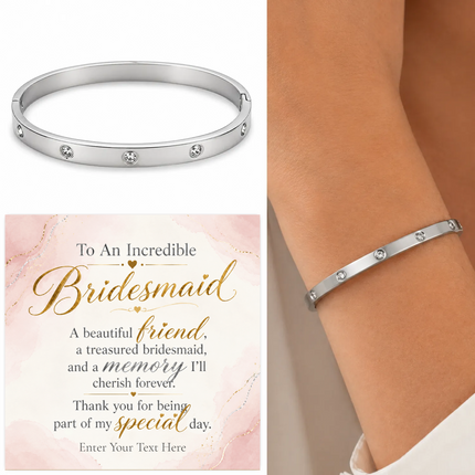 To An Incredible Bridesmaid Personalised Celeste Crystal Bracelet In Keepsake Box