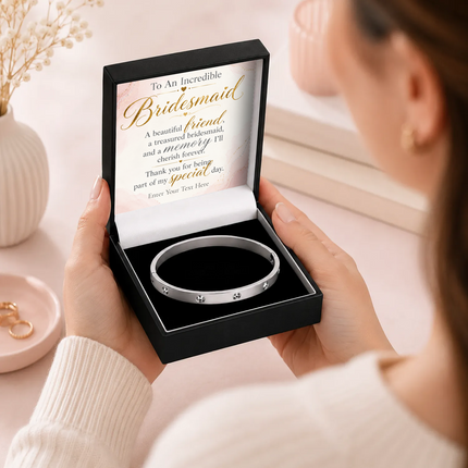 To An Incredible Bridesmaid Personalised Celeste Crystal Bracelet In Keepsake Box