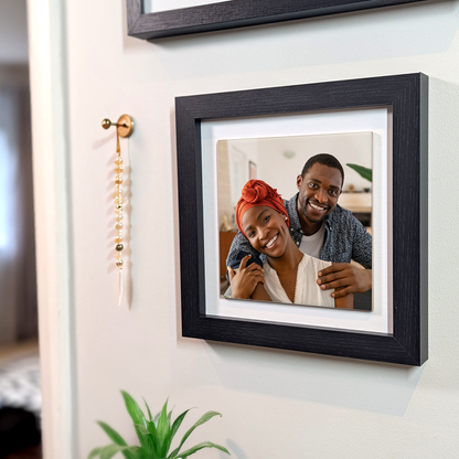 Family Portrait For Husband & Wife – Personalised Square Framed Ceramic Tile